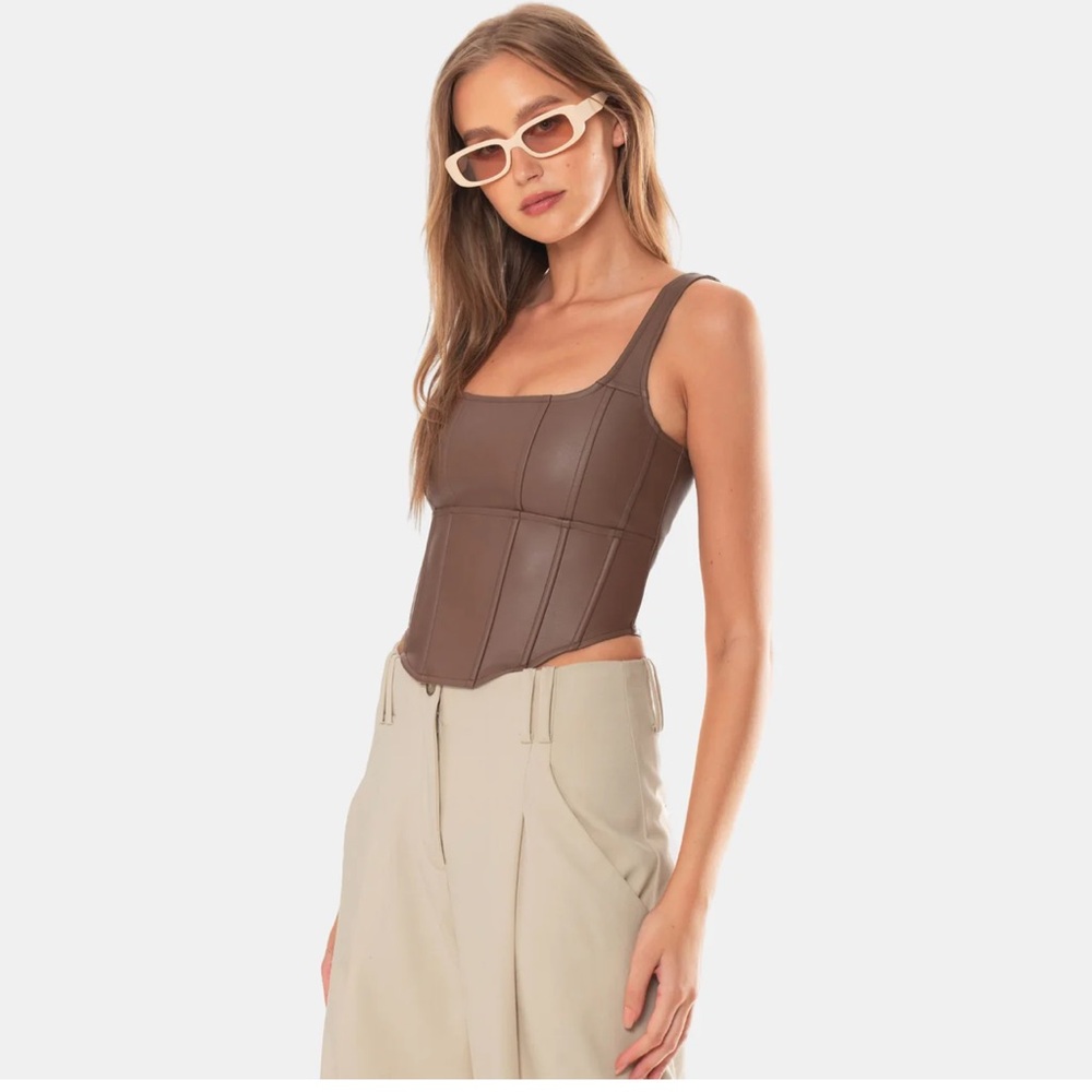 OW Collection | Amara leather corset top